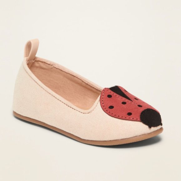 Old Navy || Faux-Suede Ladybug Ballet Flats - Picture 2 of 8